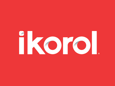 Ikorol bold branding clean identity ikorol logo red white