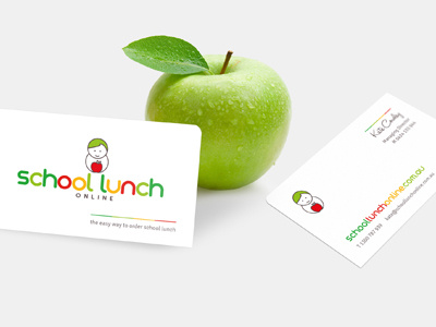 School Lunch Online Branding branding business card food fresh kids logo lunch school school lunch symbol