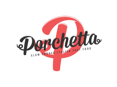 Porchetta Logo food italian italian food logo mark p porchetta pork street food