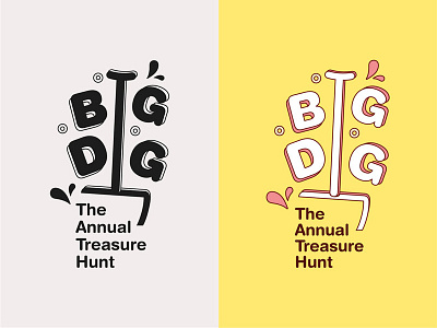 BIG DIG - beach treasure hunt compettition for kids beach big branding children fun hunt kids logo logodesign logotype pink spade treasure yellow
