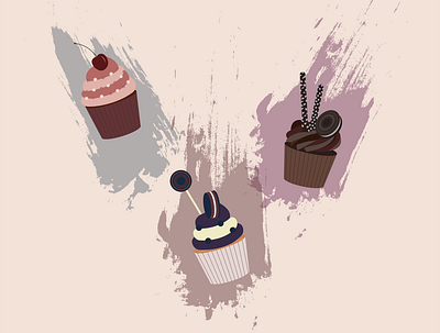 Cupcakes adobe illustrator art flat graphic design illustration vector