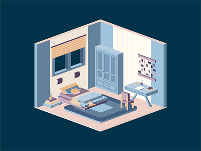 Dormitorio adobe illustrator art bed design flat graphic design illustration relax room vector