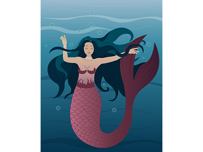 Mermaid adobe illustrator art flat graphic design illustration mermaid vector vector illustration