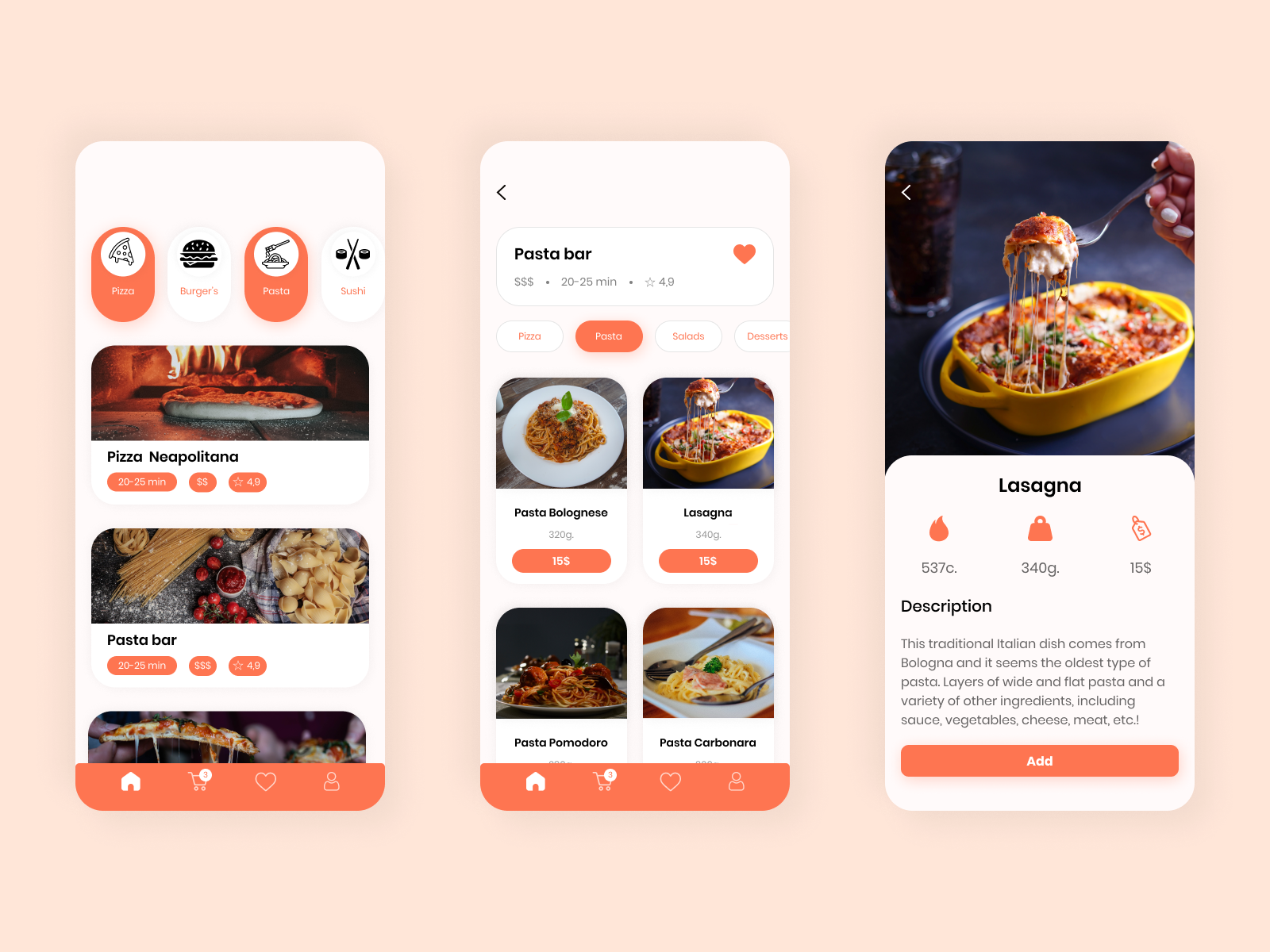 Food delivery app by Nikita on Dribbble