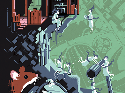 Scene #31: 'The Treehouse' art illustration octavi navarro pixel art pixels huh
