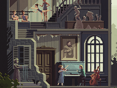 Scene #32: 'The Art School' (detail) art illustration octavi navarro pixel art pixels huh