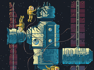 Scene #42: 'Micrometeorites' art illustration nasa octavi navarro pixelart pixelshuh space