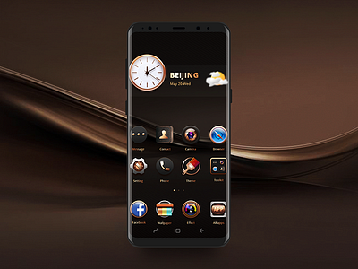 black gold apps black browser camera contact effect gold phone theme