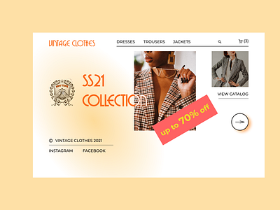 Vintage clothes online store concept design ui ux