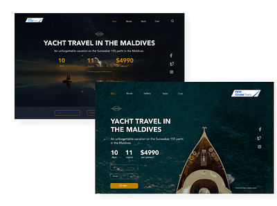 Yacht Travel First Screen design ui