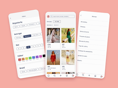 Vintage clothing app | Browsing exploration