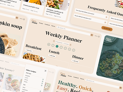 Responsive recipe web app | Desktop desktop food meal planning meals responsive ui ui design ux ux design web app