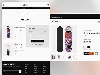 Online Board Sport Store cart ecommerce product page responsive shop sport ui ui design web design