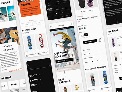 Online Board Sport Store branding ecommerce mobile responsive shop sport ui ui design web design