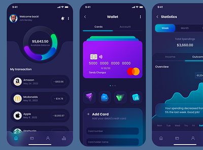 Wallet Mobile App app design figma ui ux