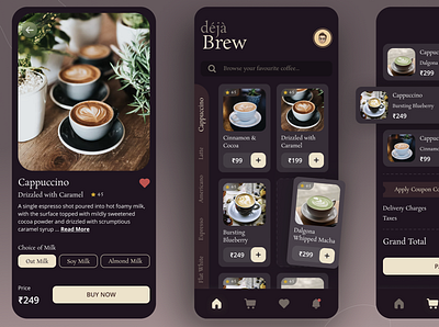 Cafe Mobile App app design figma ui ux