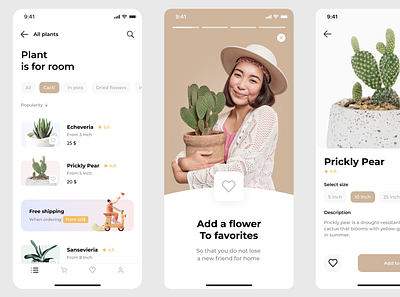 Plant Mobile App app design figma ui ux