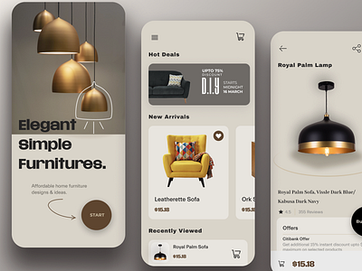 Furniture Mobile App app design figma ui ux