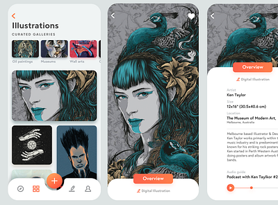 Art Gallery Mobile App app design figma ui ux