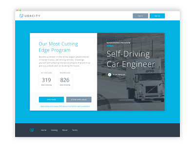 Self-Driving Car Nanodegree car design lander marketing nanodegree self driving udacity ui ux web