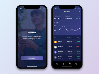 Cryptocurrency App app crypto cryptocurrency design finances iphonex mobile portfolio