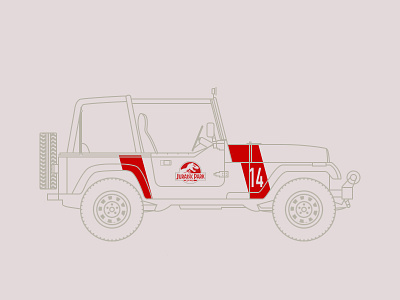 Jeep Jurassic Park car fun illustration jurassicpark
