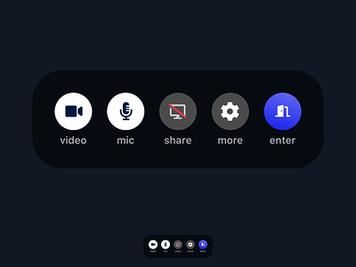 Video controls — Connect Space Virtual Events call connect dark ui event icons meeting space video video call