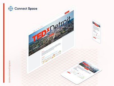 Excited about the work we did for TEDxDetroit desktop eventprofs grid isometric phone screens tablet tedx