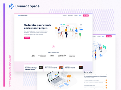 Site is LIVE! Whoop. We've updated our homepage, check it out. branding bright clean collab collaborate collaboration collaborative connect desk event grid illustration logo marketing space technology ui ux vector website