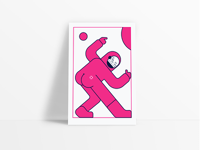 Illustration — "Nice Asstronaut" branding clean connect fun illustration minimal pink poster poster art silly space