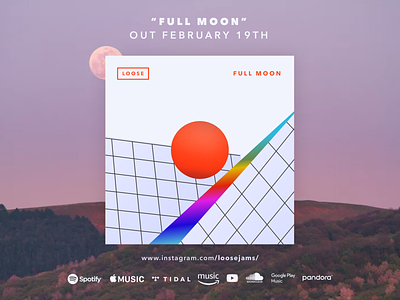 New Single on the way "Full Moon" out Feb 19th album art branding clean geometric music music album