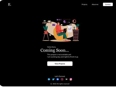 Dark Mode: Project coming soon Page