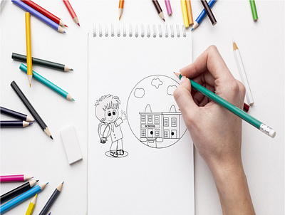 coloring page children colouring drawing illustration kids pages