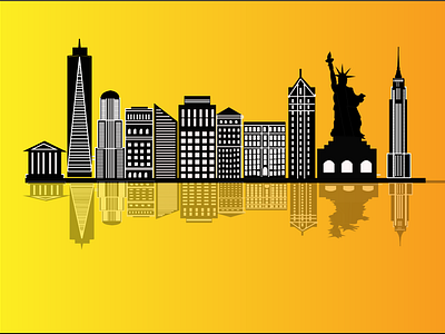 newyork city skyline artwork branding design drawing illustration landscape newyork city skyline silhouette vector