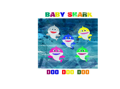 baby shark artwork baby shark children colouring daddy shark drawing illustration kids mummy shark