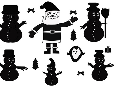 merry chirstmas artwork design doodle happy new year illustration merry chirstmas silhouette