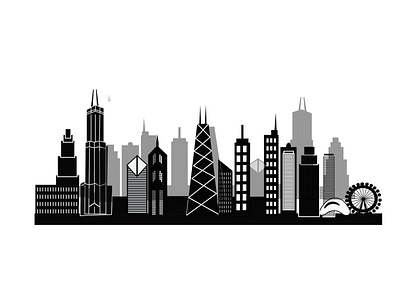 city skyline artwork colouring design drawing illustration