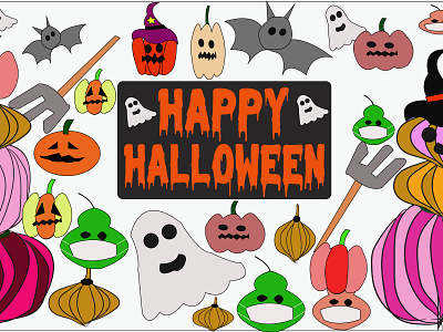 halloween artwork children colouring design drawing halloween illustration kids logo