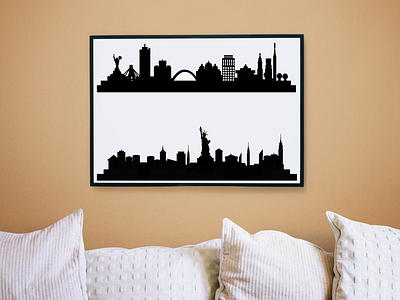 city skyline artwork children city skyline drawing illustration silhouette vector