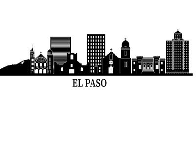 el paso artwork branding children city skyline colouring design drawing el paso illustration kids logo silhoutte t shirt