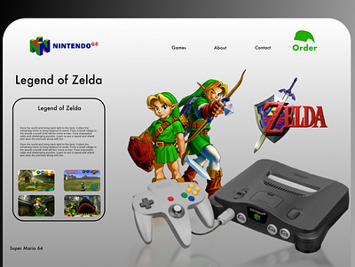 What If Nintendo 64 had a landing pages landing page mario n64 nintendo nintendo64 ui ux vintage zelda