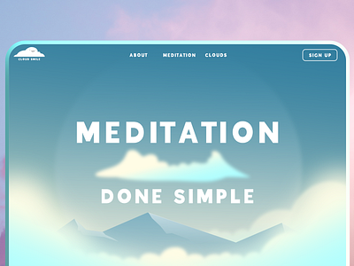 CloudSmile Landing Page Demo blue cloud mountain sky smile ui ux