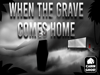 WHEN THE GRAVE COMES HOME blackandwhite goth grave home illustration island modern vintage