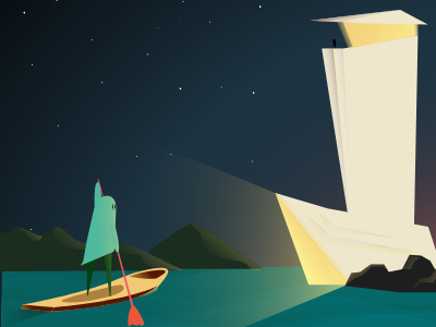 LightHouse and The Keeper adobexd illustrator kayak light house paddle paddle board water watersports