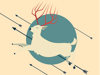 Deer arrow branding deer design illustrator jumping modern ui vector