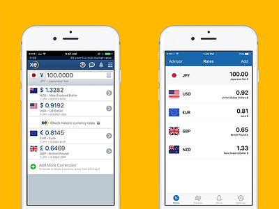 XE Currency Redesign app currency redesign ui user experience user interface ux xe