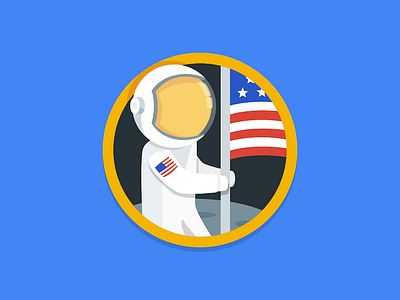 Ohio State Badge astronaut badge character flag google illustration maps moon landing nasa neil armstrong ohio pegman