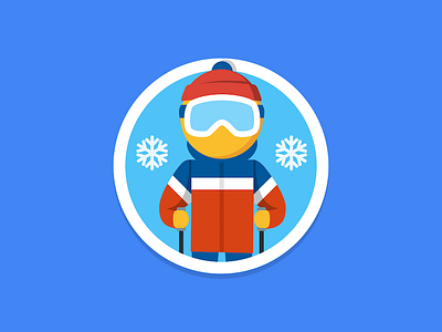 Colorado State Badge badge character colorado google illustration maps pegman ski skiing snow