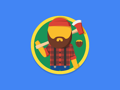 Oregon State Badge acorn badge character google hipster illustration lumberjack maps oregon pegman