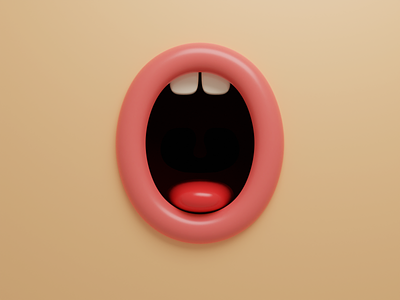 Lips 3d blender character illustration